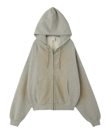 SPRAY PRINT ZIP UP HOODIE