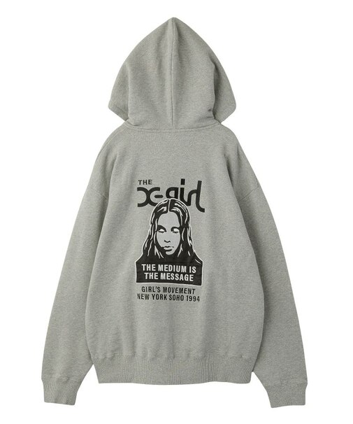 FACE PATCH AND LOGO ZIP UP SWEAT HOODIE