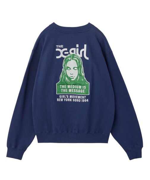 FACE PATCH AND LOGO CREWNECK SWEAT TOP