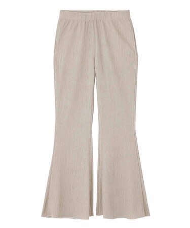 CREPE LETTUCE EDGE FLARE EASY PANTS