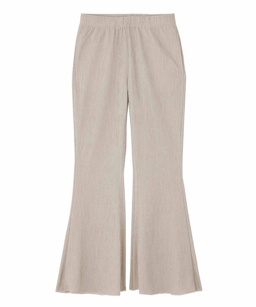 CREPE LETTUCE EDGE FLARE EASY PANTS