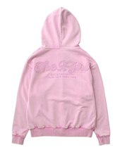 BLEACHED LOGO PATCH ZIP UP SWEAT HOODIE