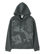 COLLAGE GRAPHIC HOODED TOP