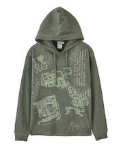 COLLAGE GRAPHIC HOODED TOP