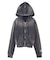 FACE LABEL WASHED COMPACT ZIP UP SWEAT HOODIE
