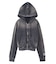 FACE LABEL WASHED COMPACT ZIP UP SWEAT HOODIE