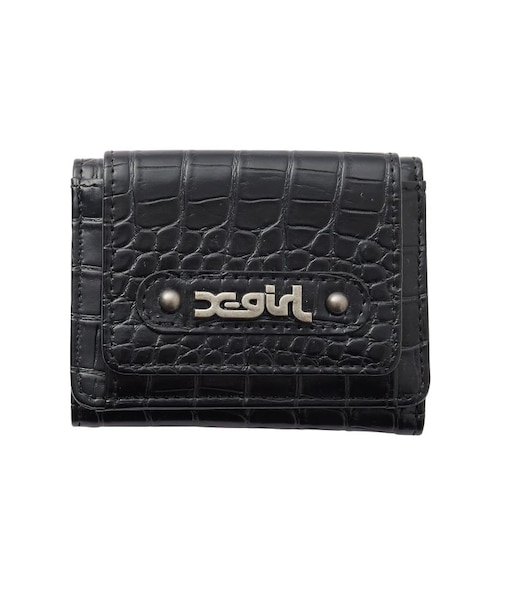 MILLS LOGO FAUX CROCO MINI WALLET