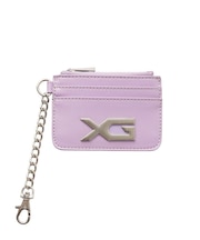 XG EMBLEM BUCKLE FAUX LEATHER CARD CASE
