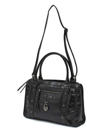 HEART PADLOCK FAUX LEATHER 2WAY BAG