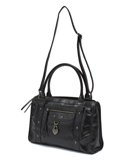 HEART PADLOCK FAUX LEATHER 2WAY BAG