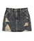 DISTRESSED DENIM MINI SKIRT