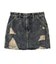 DISTRESSED DENIM MINI SKIRT