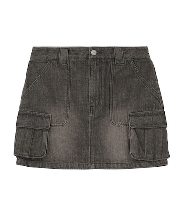 CARGO POCKET DENIM MINI SKIRT