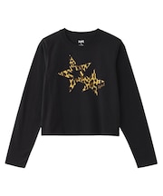 LEOPARD STAR L/S BABY TEE