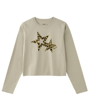 LEOPARD STAR L/S BABY TEE