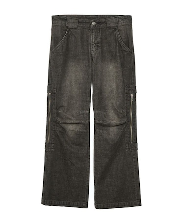SIDE VENTILATION FLARE DENIM PANTS