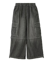FADED 2WAY WIDE LEG CARGO PANTS