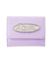 SILVER GLITTER OVAL LOGO BUCKLE MINI WALLET