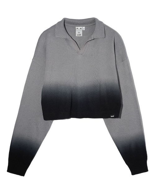 DIP DYE CROPED KNIT TOP