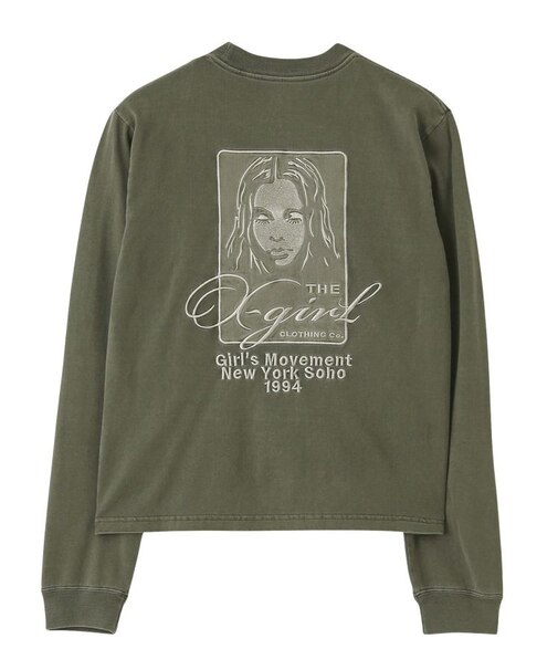 PIGMENT DYED FACE AND LOGO SQUARE PATCH L/S TEE