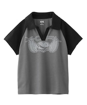 HEART AND WING LOGO RAGLAN POLO TOP