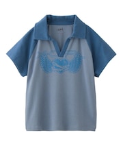 HEART AND WING LOGO RAGLAN POLO TOP