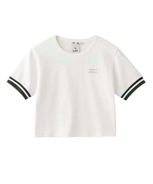 STRIPED RIB S/S BABY TEE