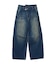 EMBLEM POCKET ASYMMETRIC WAIST DENIM PANTS