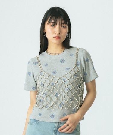 FLOWER PRINT S/S TEE
