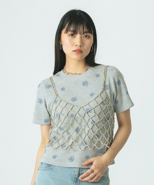 FLOWER PRINT S/S TEE