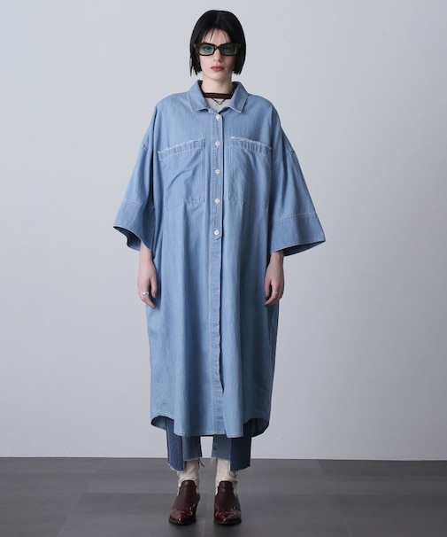 FRINGEPOCKET DENIMSHIRTSDRESS