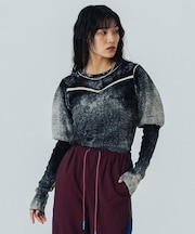 VOLUME SLEEVE KNIT TOP