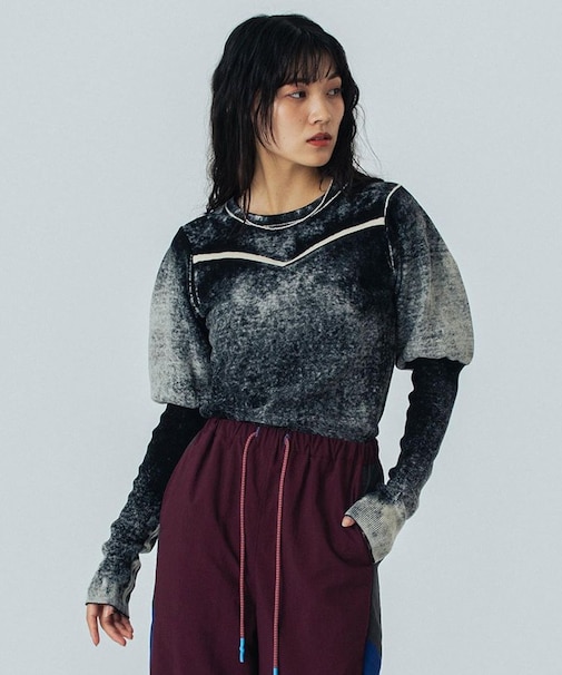 VOLUME SLEEVE KNIT TOP
