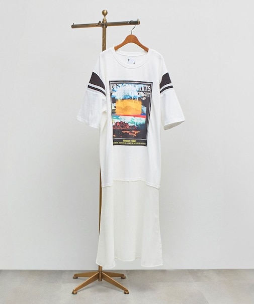 LAME LINE SHOULDER LAYARD DRESS