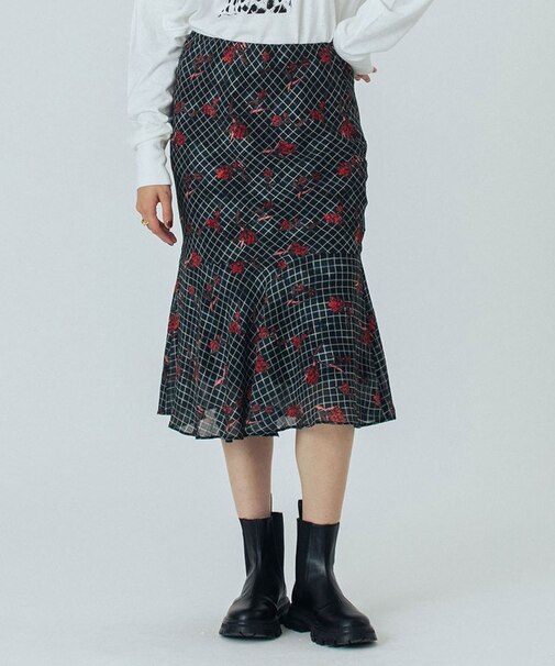 FLOWER PRINT SKIRT