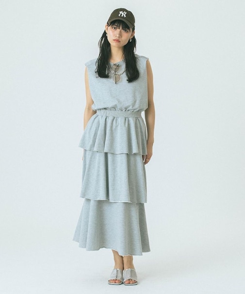 SWEAT TIERED DRESS