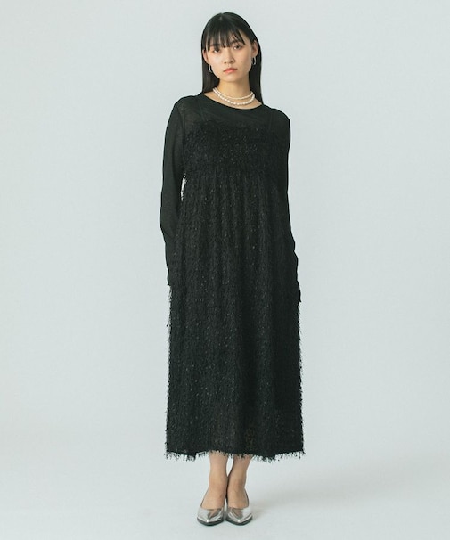 LAYERED FRINGE CAMISOLE DRESS