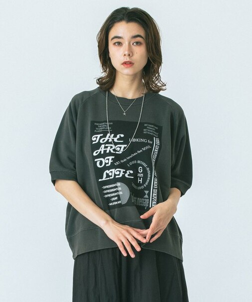 HALF SLEEVE GRAPHIC SWEAT