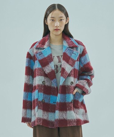 SHAGGY CHECK COAT
