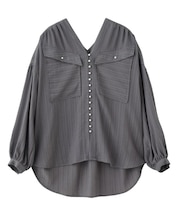 COTTONPEARLBUTTON VNECKSHIRTS