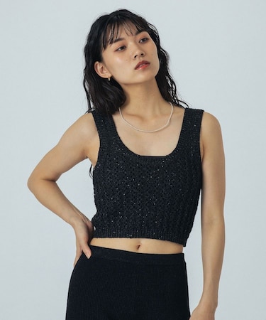 LAME KNIT BUSTIER