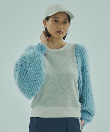 KNIT VOLUME SLEEVES TOP