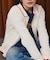 RUFFLED KNIT CARDIGAN