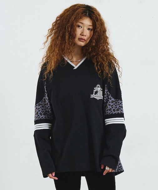 LEOPARD PANEL FOOTBALL TOP