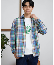 先染めチェックシャツ