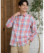 先染めチェックシャツ