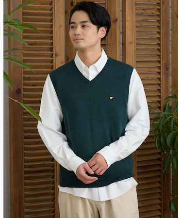 無地Vネックベスト