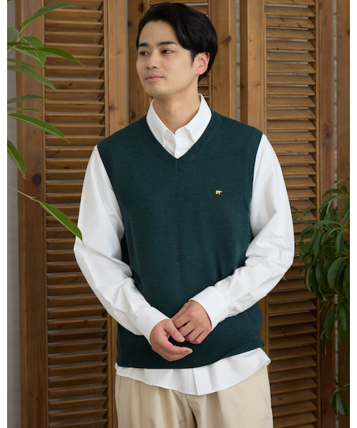 無地Vネックベスト