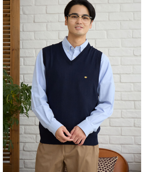 無地Vネックベスト