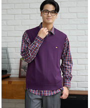 無地Vネックベスト